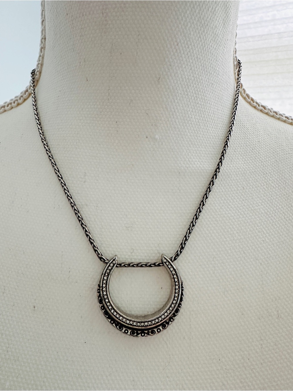 Brighton Silver-Tone Layered Crescent Pendant Necklace